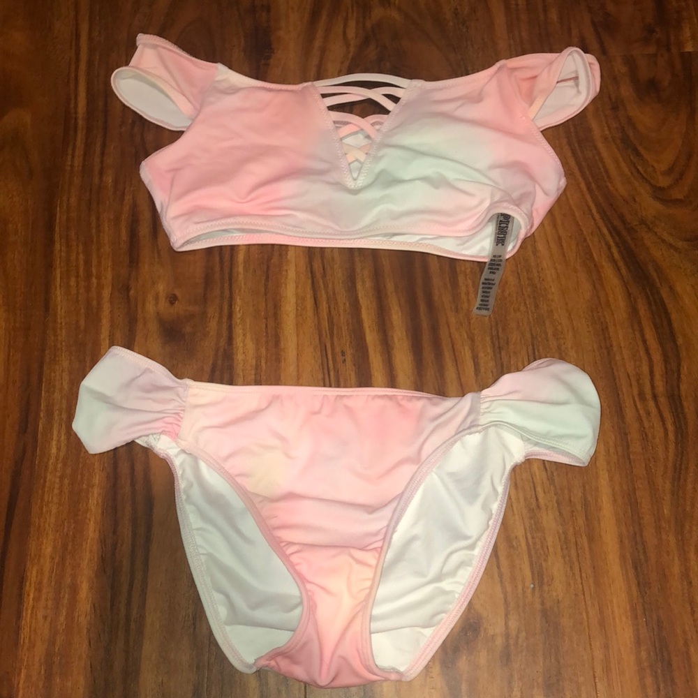 SUPER CUTE PINK tie dye swim set